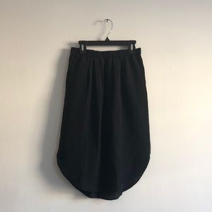 Madewell Black Silk Skirt